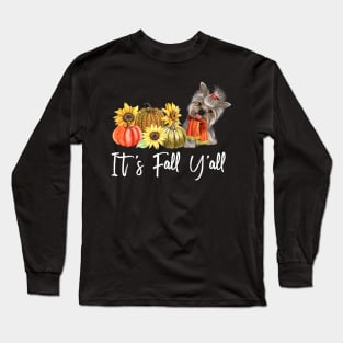 it's fall y'all YORKIE autumn Long Sleeve T-Shirt